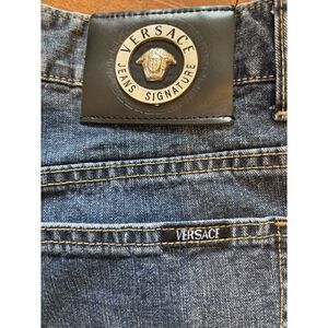 Authentic Versace Medium Wash Straight Leg Jeans  With Original Logo Size 36/34